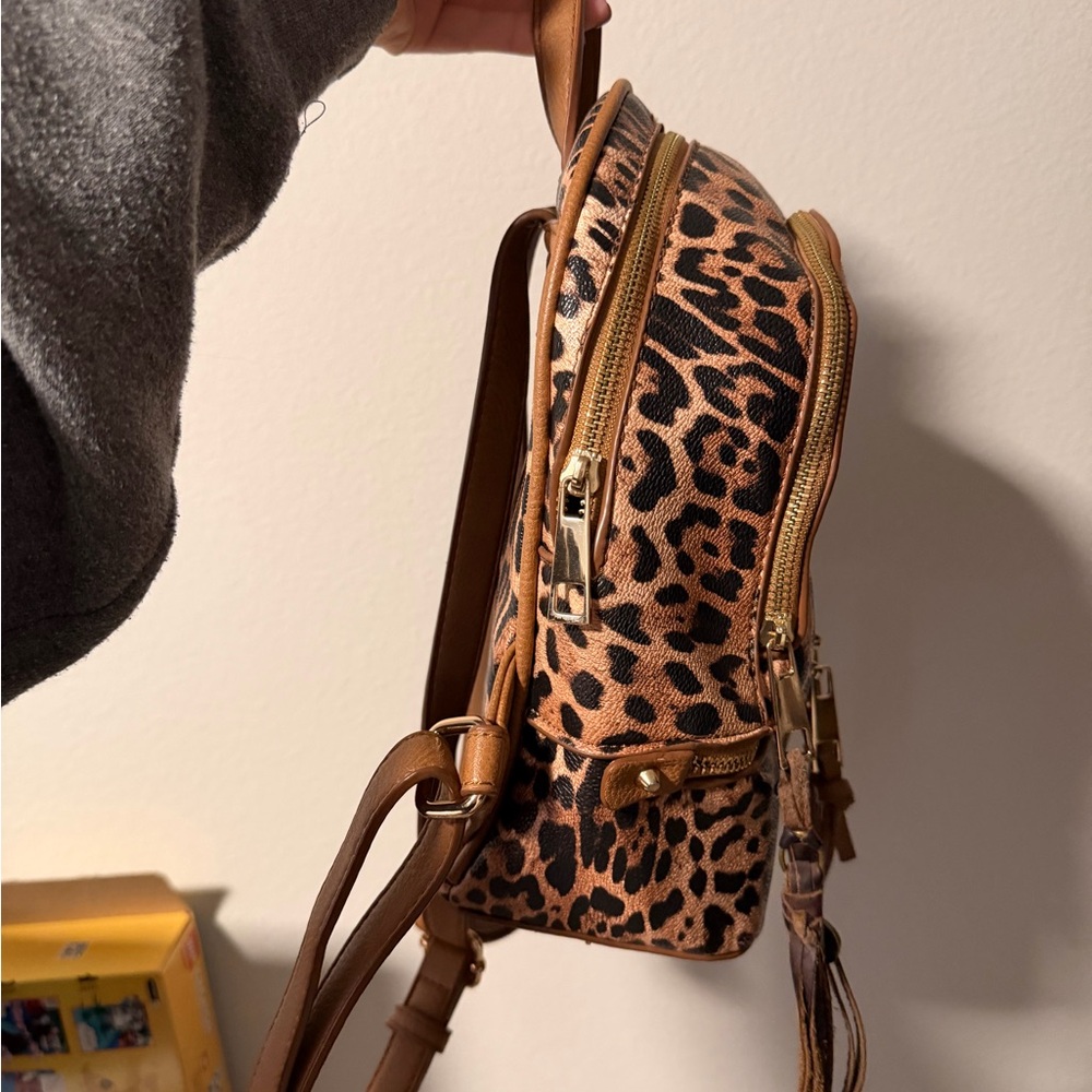 Tan and Brown Leopard Backpack - image 6